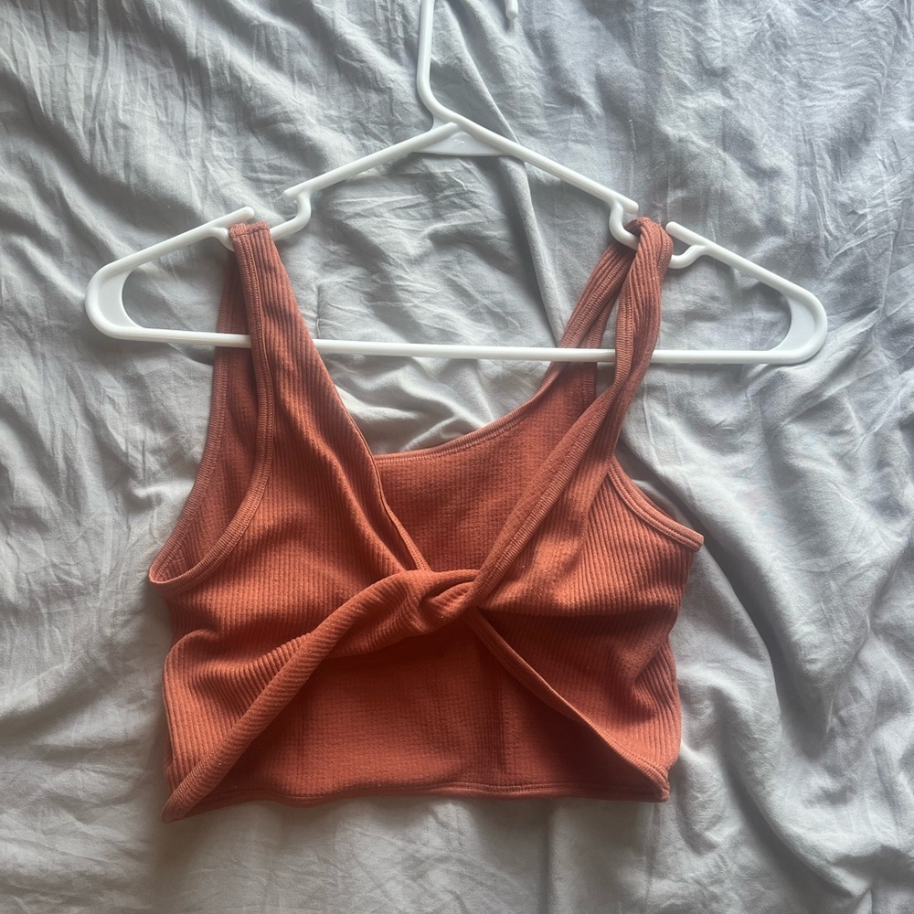 Rust Ribbed Crop Top - Picture 2 of 2